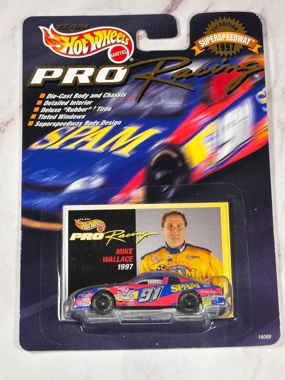 1997 1st Edition Team Hot Wheels Pro Racing #91 Mike Wallace 1:64 Die Cast New